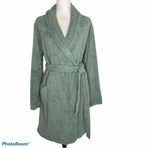 Nordstrom Other - Nordstrom Lingerie Large Terry Robe Green Tie Belt